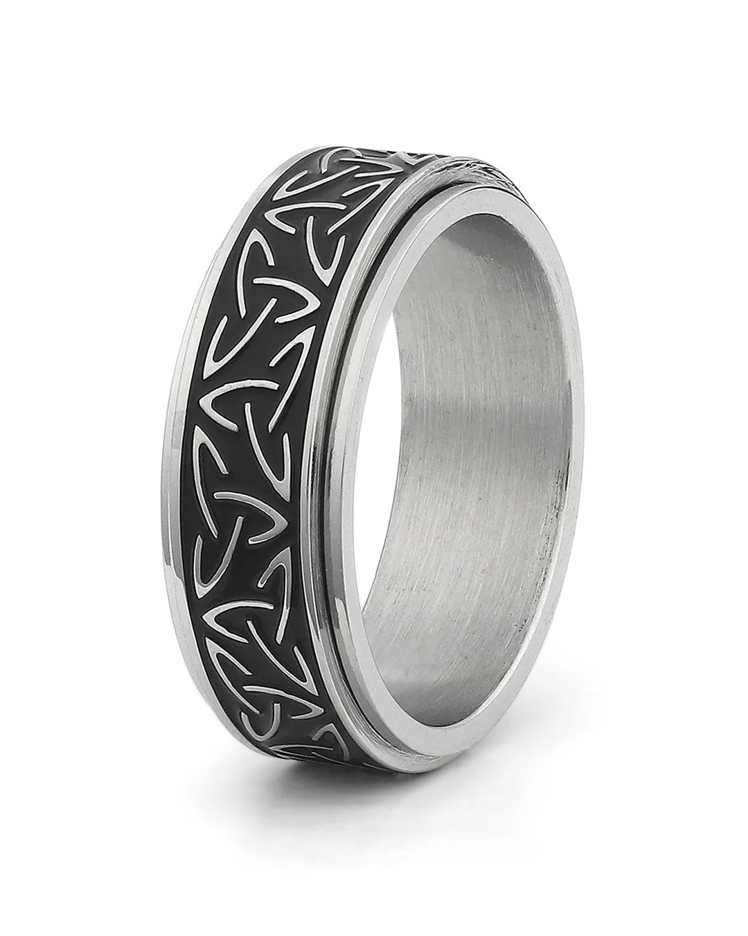 silver celtic spinner ring 8mm stainless steel fidget ring