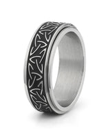 silver celtic spinner ring 8mm stainless steel fidget ring