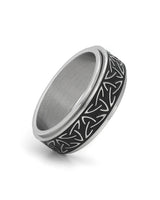 mens silver fidget ring stainless steel celtic design