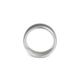 Meteorite ring for men with brushed silver finish