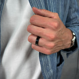 6mm black tungsten ring with flat design