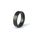 Polished black tungsten wedding band for men