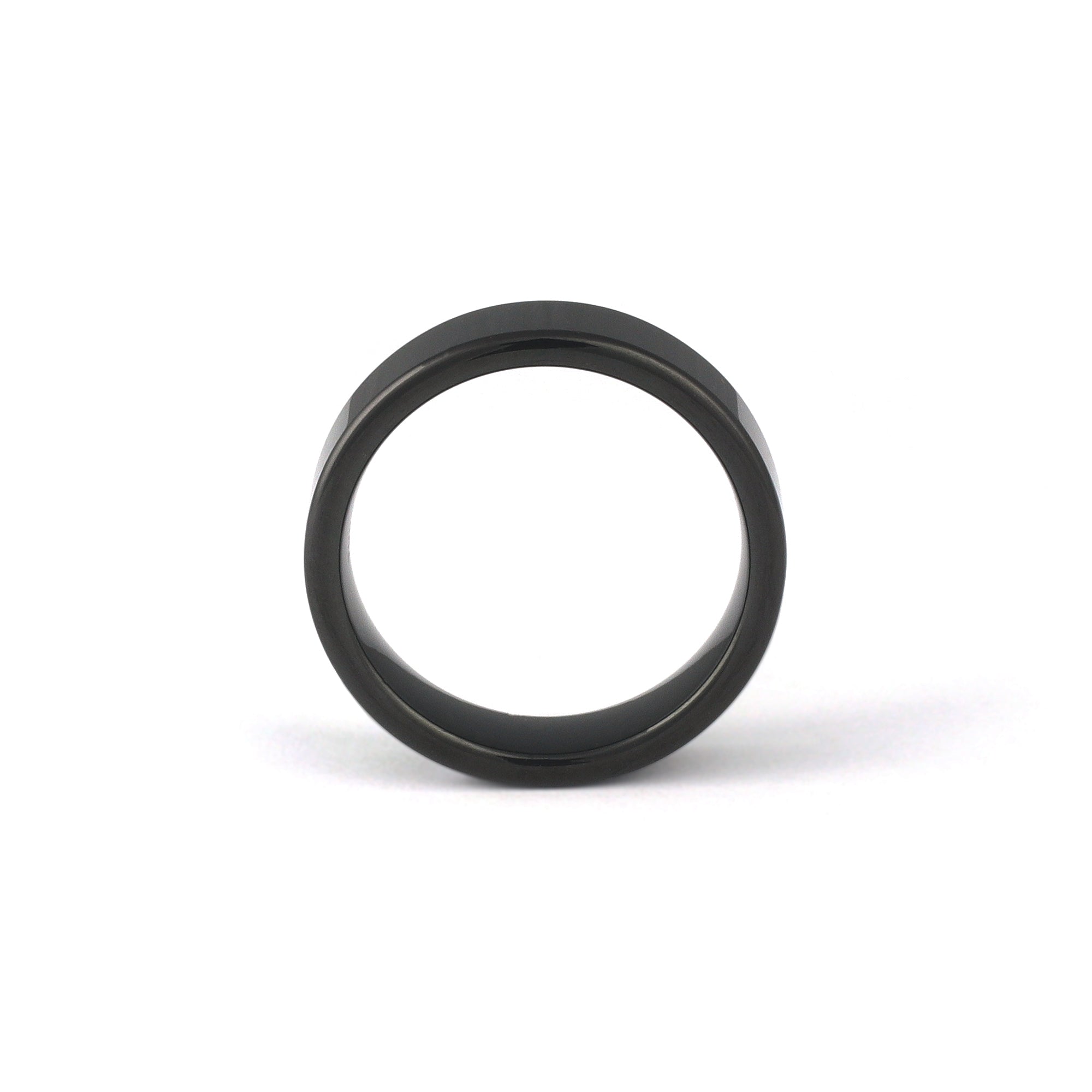 Men’s black wedding band polished finish