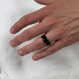 Unique wedding band for him – 8mm polished tungsten