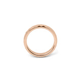 Elegant womens eternity band ring in rose gold with multi-faceted face