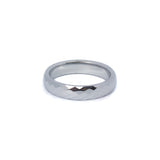 Womens wedding ring silver, faceted tungsten band offering sparkle and durability