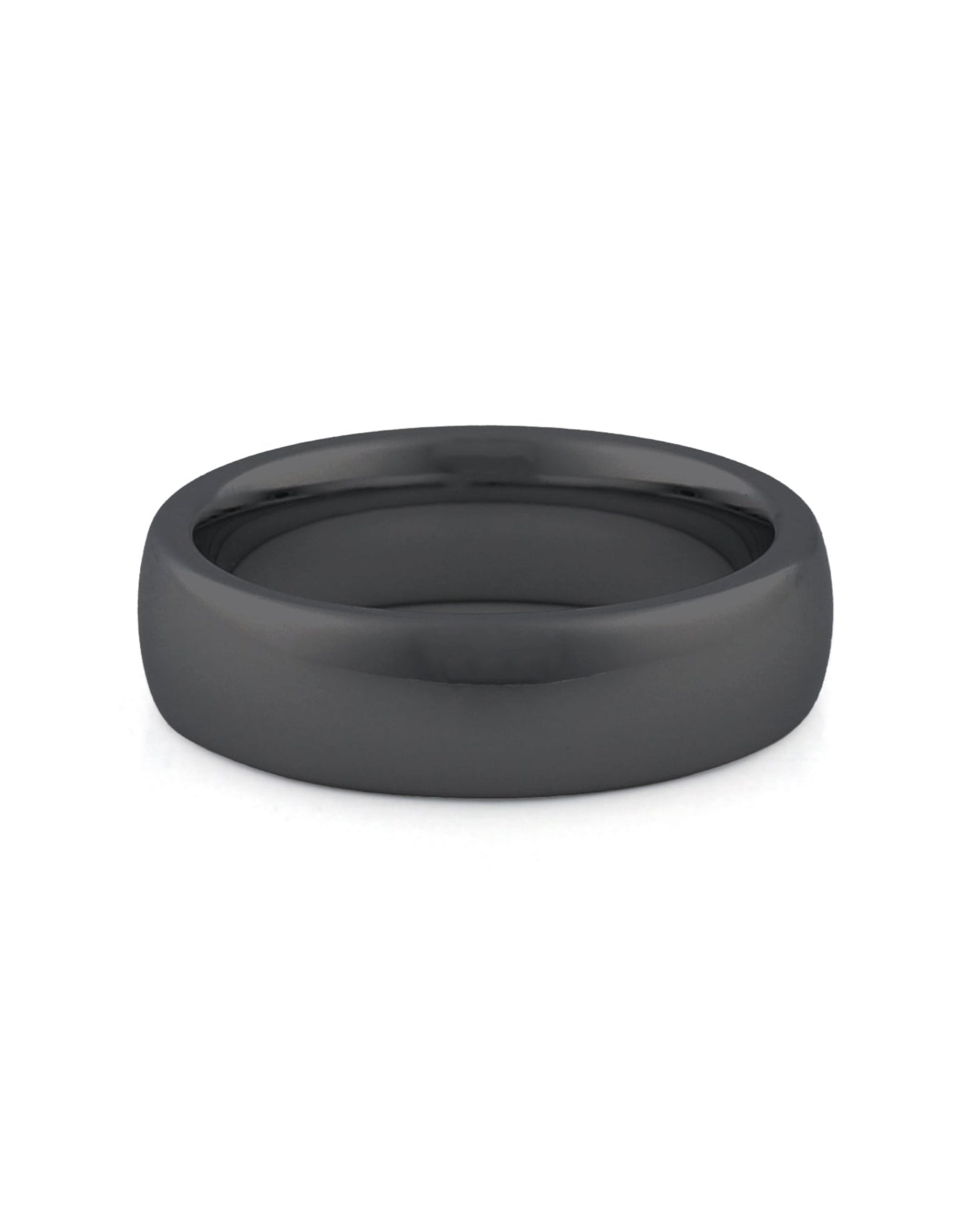 mens black tungsten wedding band 6mm polished