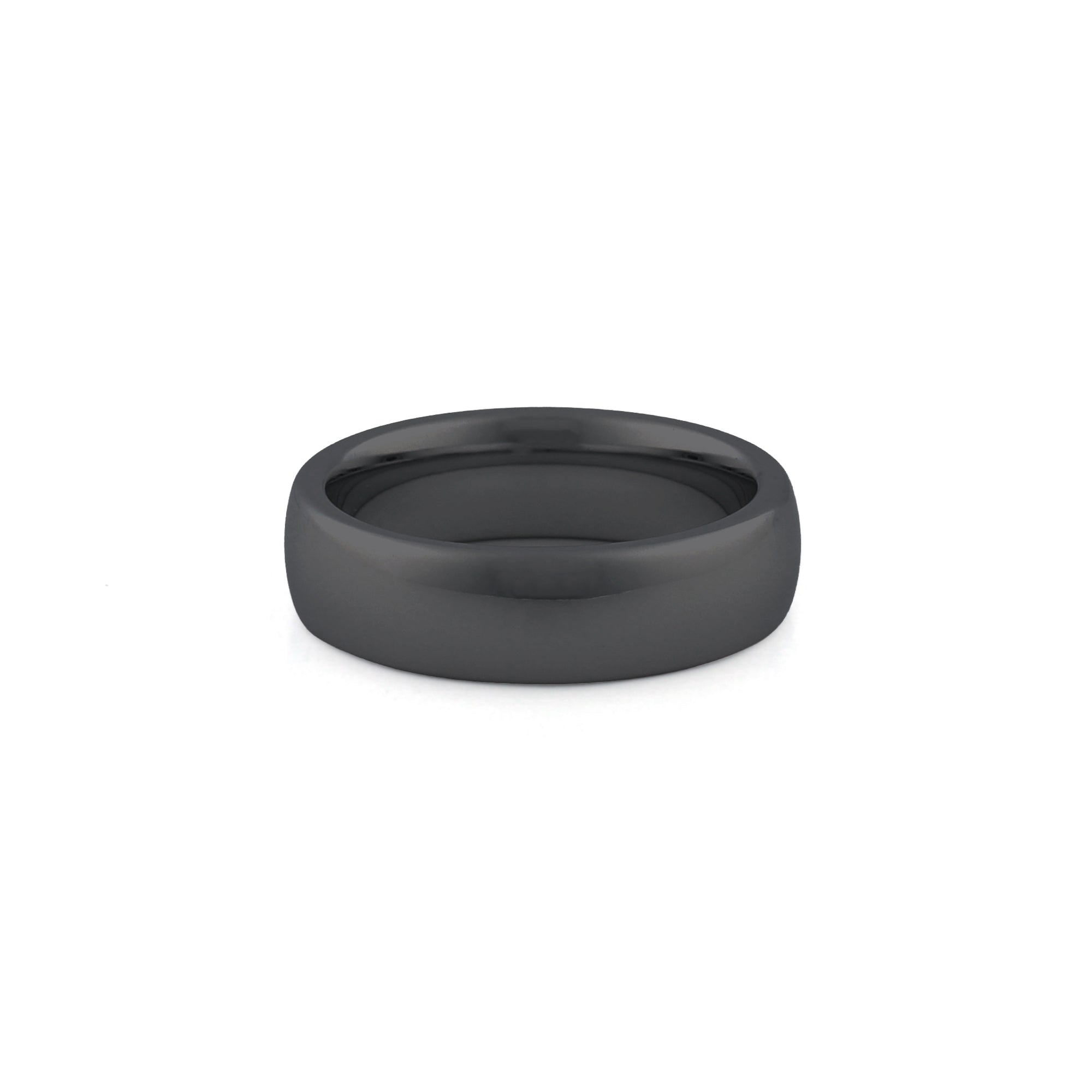 mens black tungsten wedding band 6mm polished