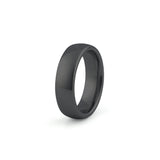 mens black tungsten wedding band 6mm polished