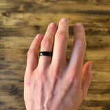 mens black tungsten wedding band 6mm polished