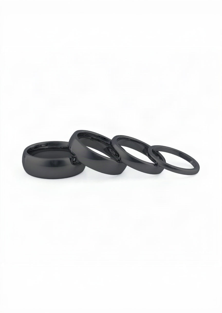 wedding band sets his and hers in black tungsten finish