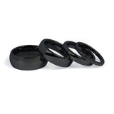 wedding band sets his and hers in black tungsten finish