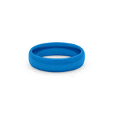 Modern blue men’s ring on white background