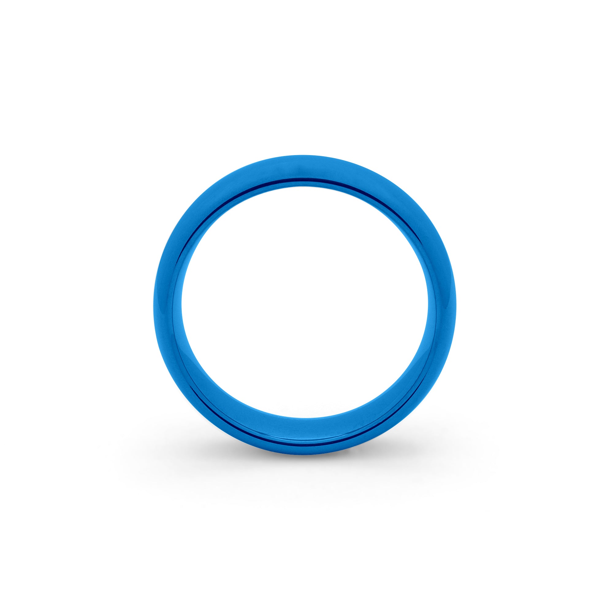 Blue wedding band with mirror finish