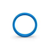Blue wedding band with mirror finish