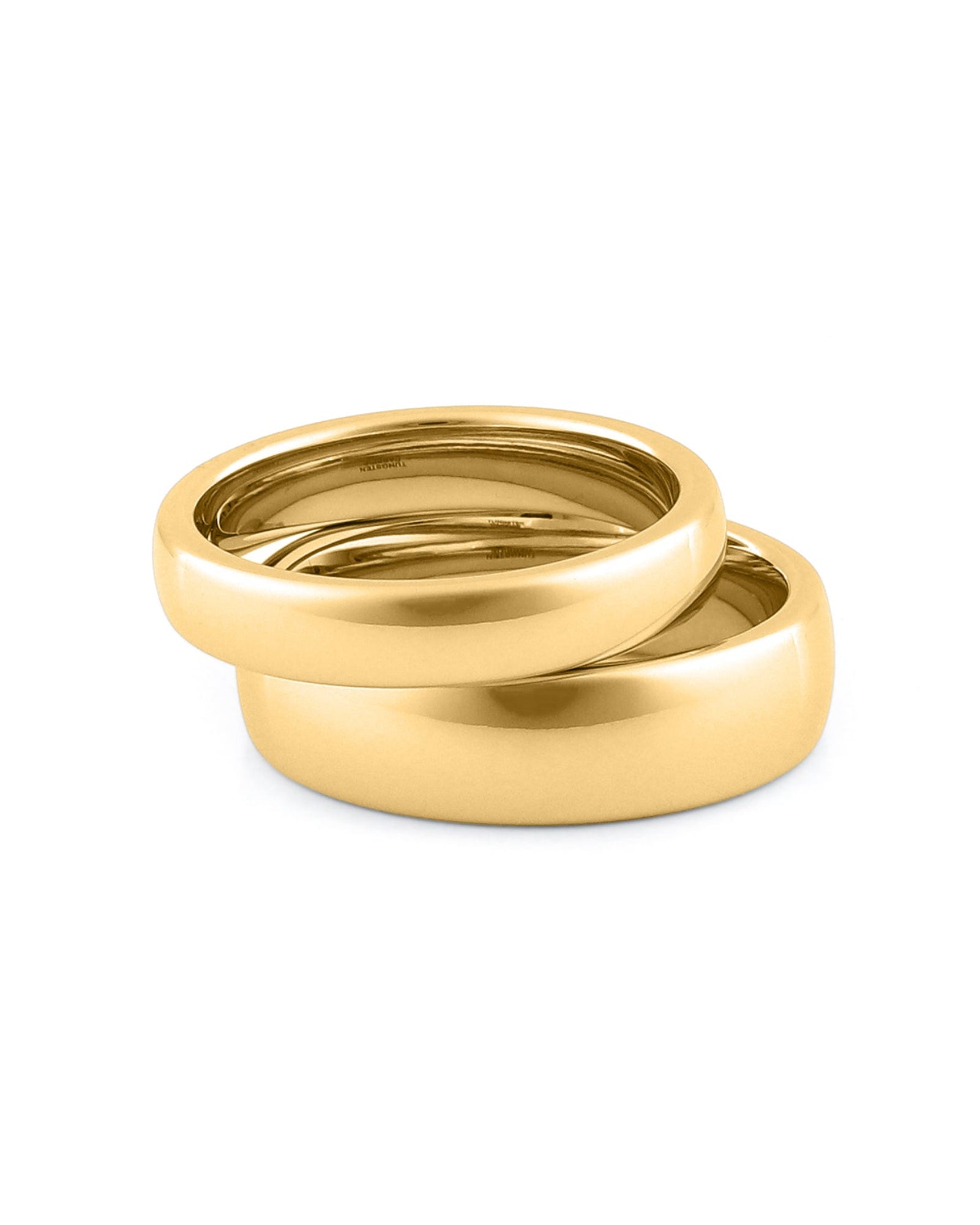 Gold couple rings with polished dome finish