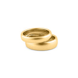 Gold couple rings with polished dome finish