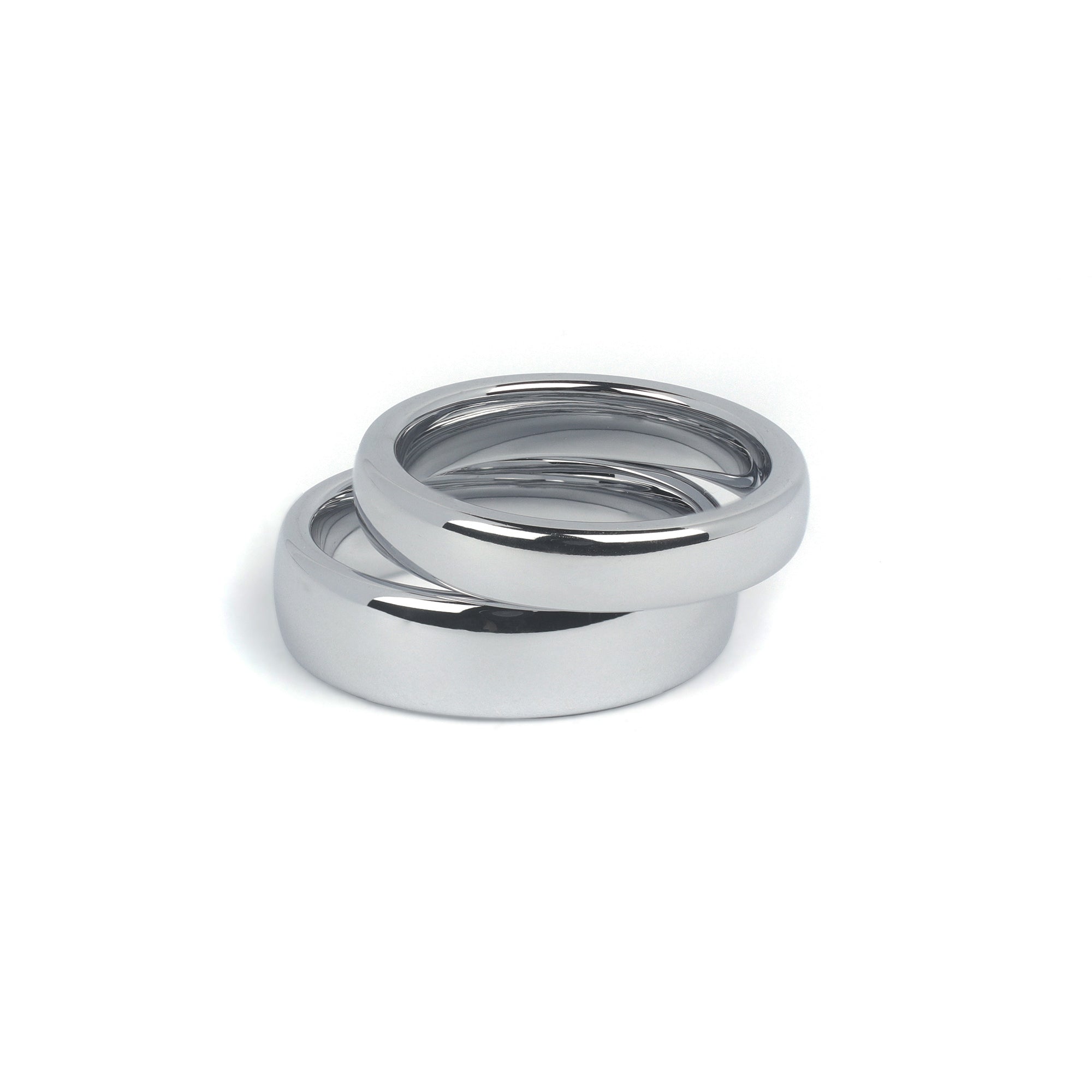Matching silver dome wedding rings his and hers