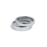Matching silver dome wedding rings his and hers