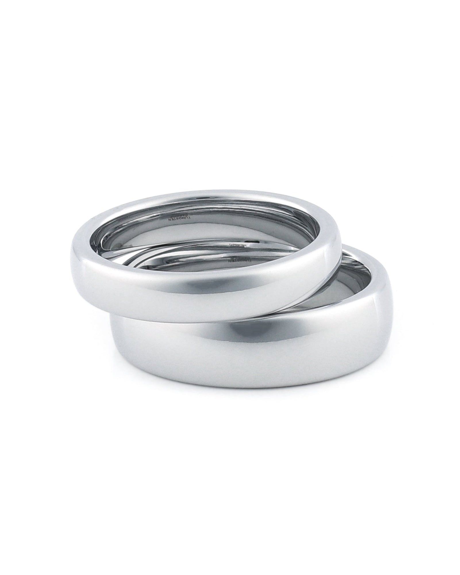 Matching silver dome wedding rings his and hers