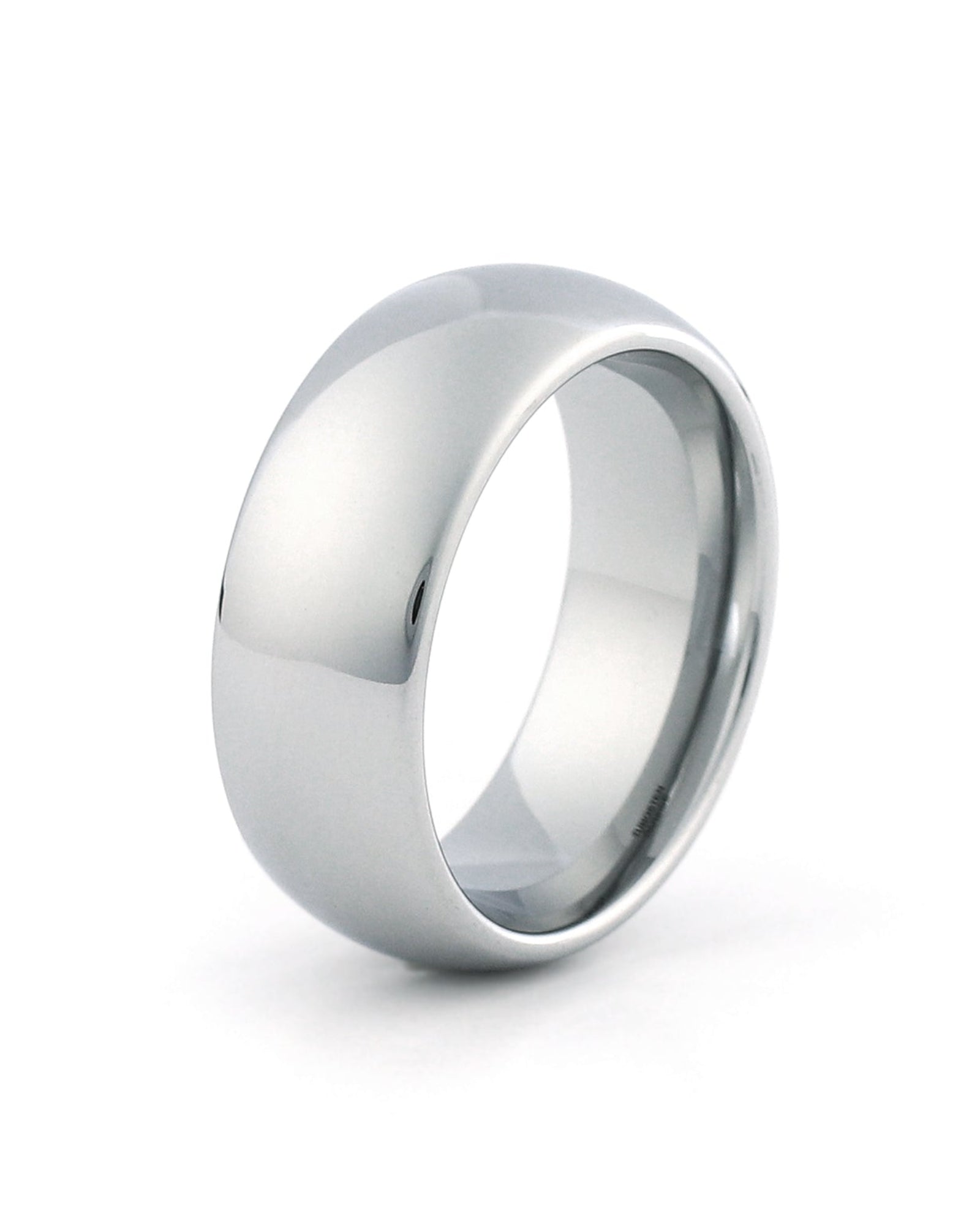 8mm tungsten wedding band polished