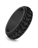 Front view of black dragon scale fidget ring