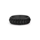 8mm black spinner ring textured design