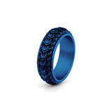 blue dragon scale spinner ring 8mm stainless steel