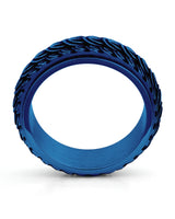 Side view of blue dragon scale spinner ring