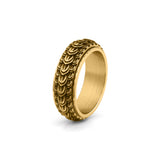 gold dragon scale spinner ring 8mm stainless steel