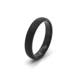Mens 4mm Black Brushed Tungsten Wedding Ring
