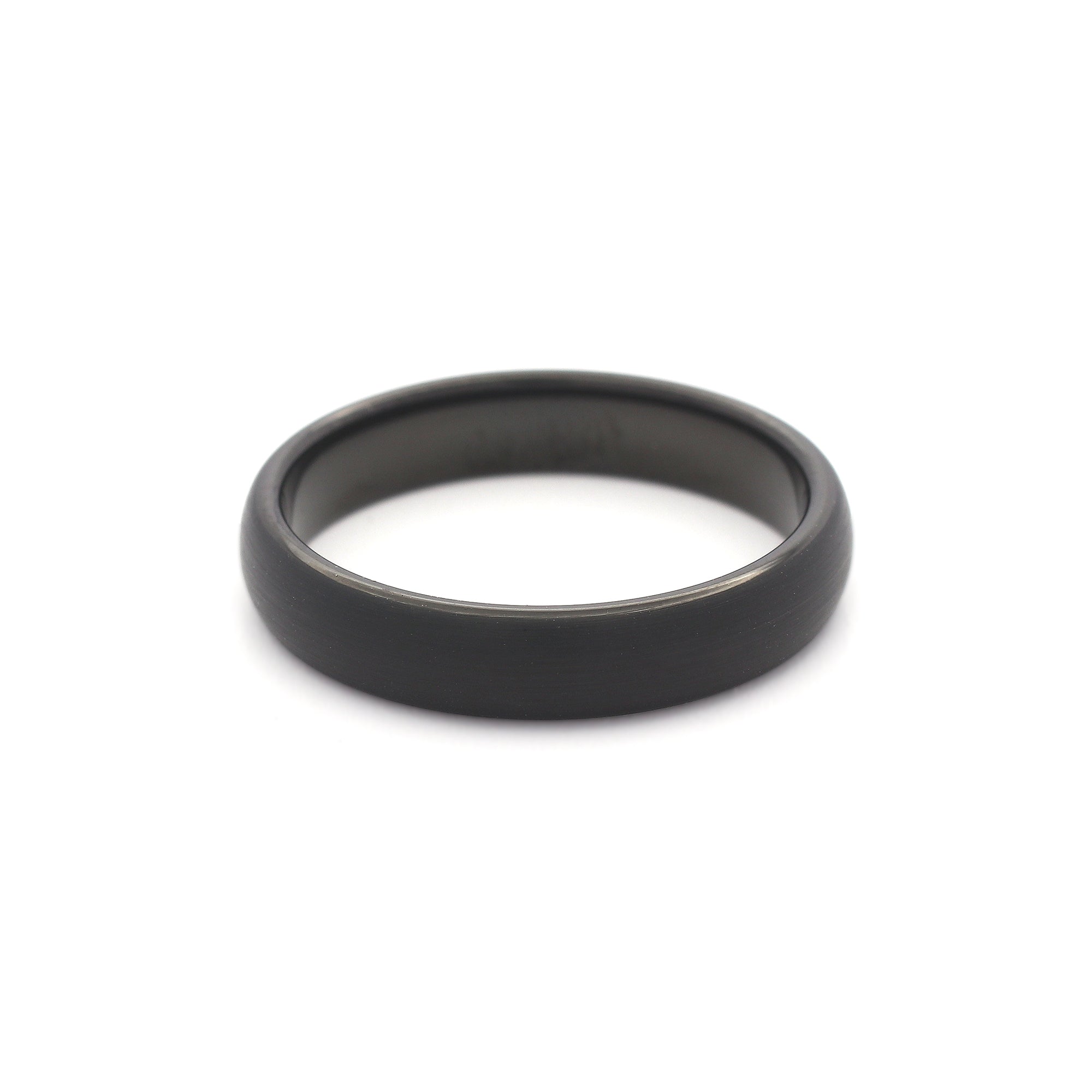 Mens 4mm Black Brushed Tungsten Wedding Ring