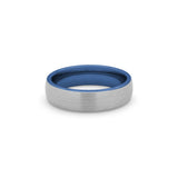 silver and blue wedding band