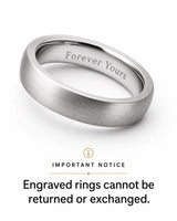 Notice explaining that engraved rings cannot be returned or exchanged