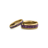 his and hers gold tungsten amethyst bands
