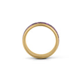 gold tungsten amethyst wedding band