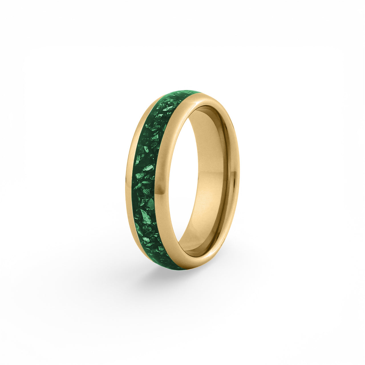6mm gold emerald tungsten ring