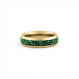 green inlay gold tungsten band