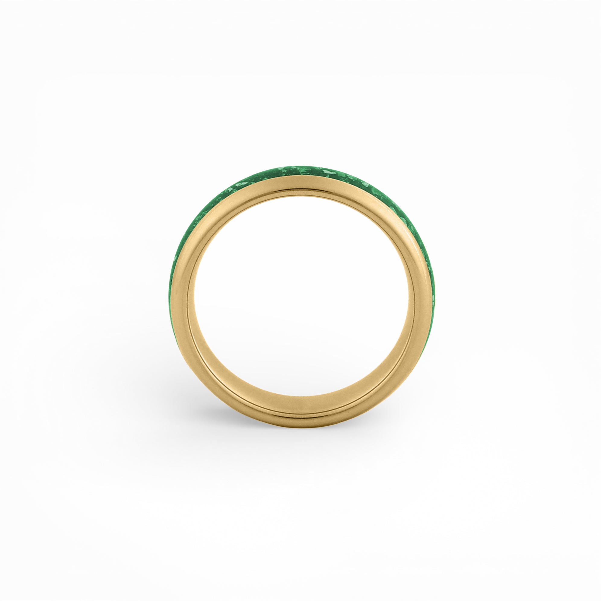 gold emerald wedding band