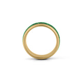 wide gold emerald wedding band