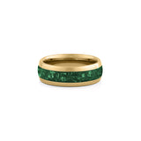 green tungsten band gold wide