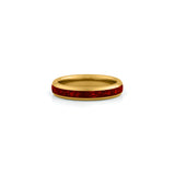 4mm gold tungsten ruby ring slim red gemstone wedding band