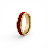6mm gold tungsten ruby ring red gemstone wedding band