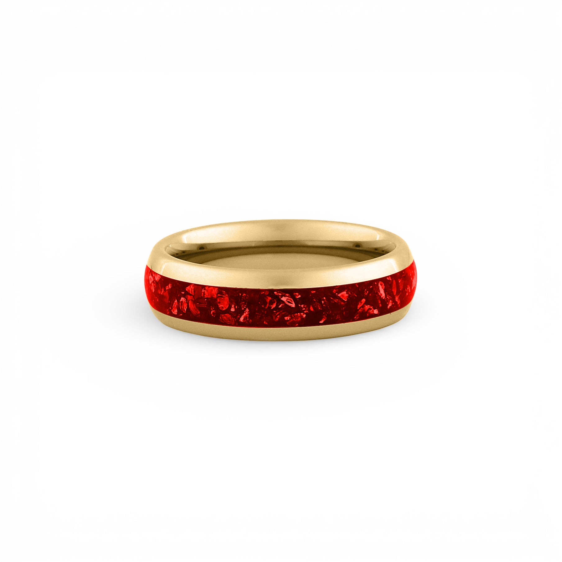 6mm gold tungsten ruby ring red gemstone wedding band