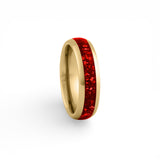 6mm gold tungsten ruby ring red gemstone wedding band