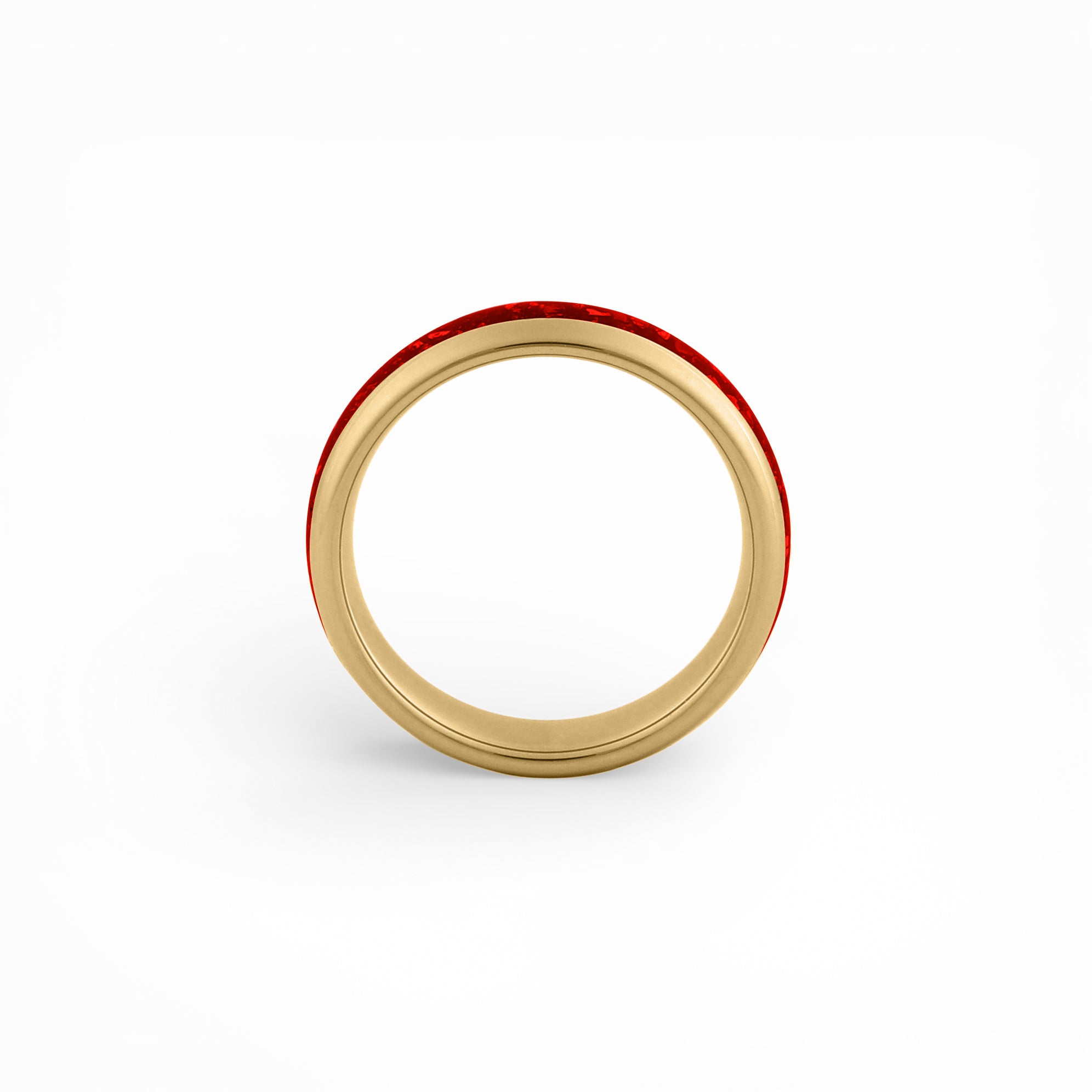 6mm gold tungsten ruby ring red gemstone wedding band