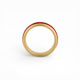 6mm gold tungsten ruby ring red gemstone wedding band