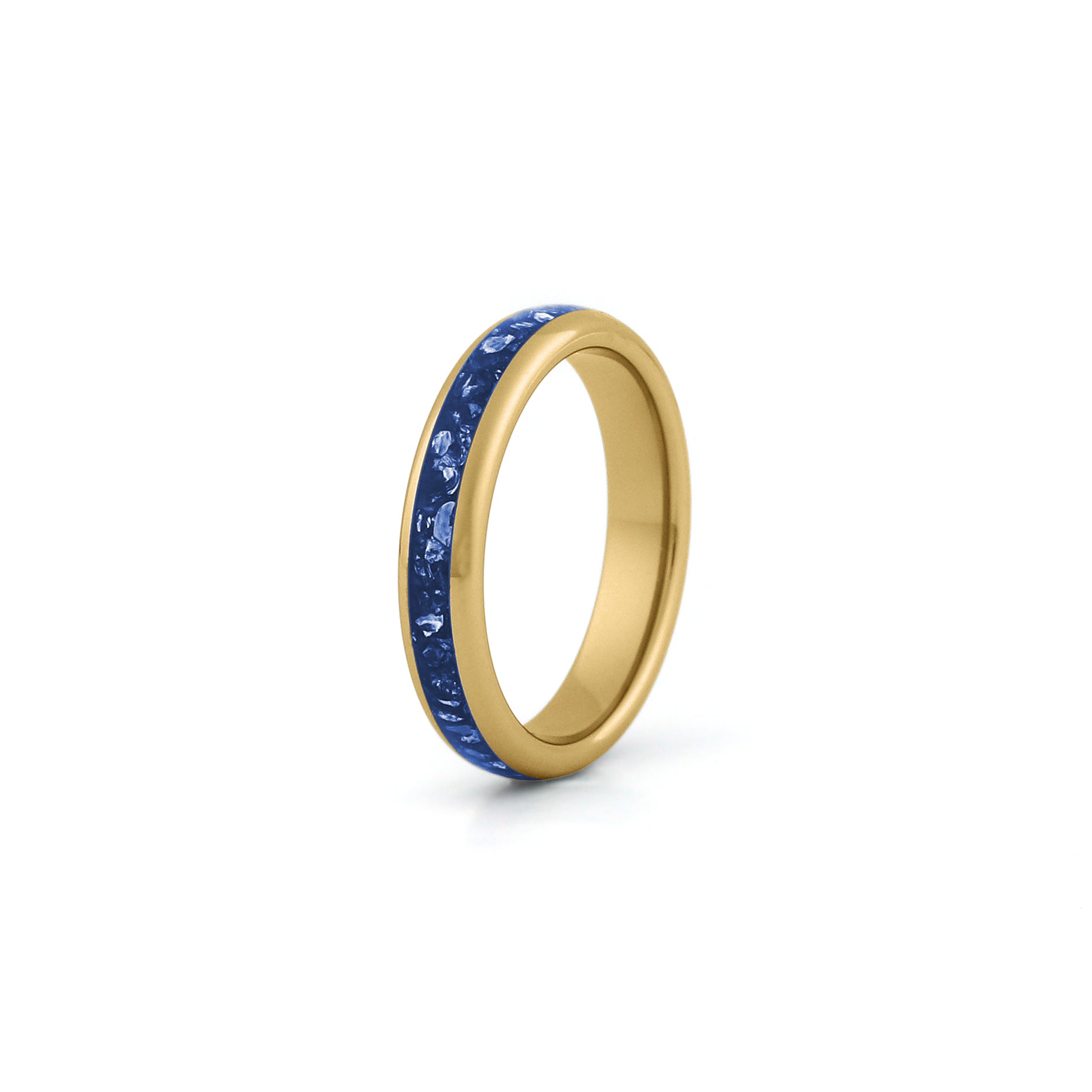 4mm gold sapphire tungsten wedding ring