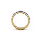 wide sapphire wedding band gold