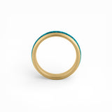 turquoise inlay ring gold comfort fit